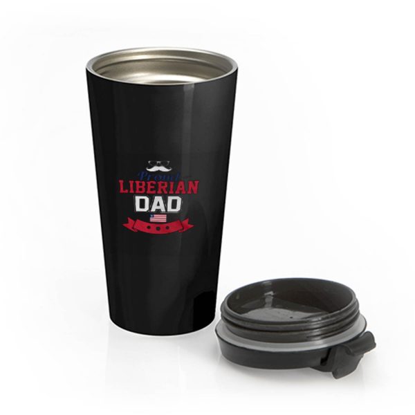 Proud Liberian Dad Stainless Steel Travel Mug