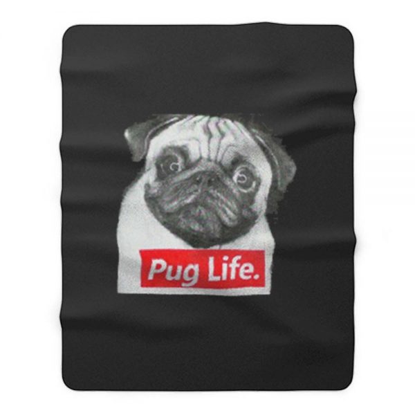 Pug Life Retro Fleece Blanket