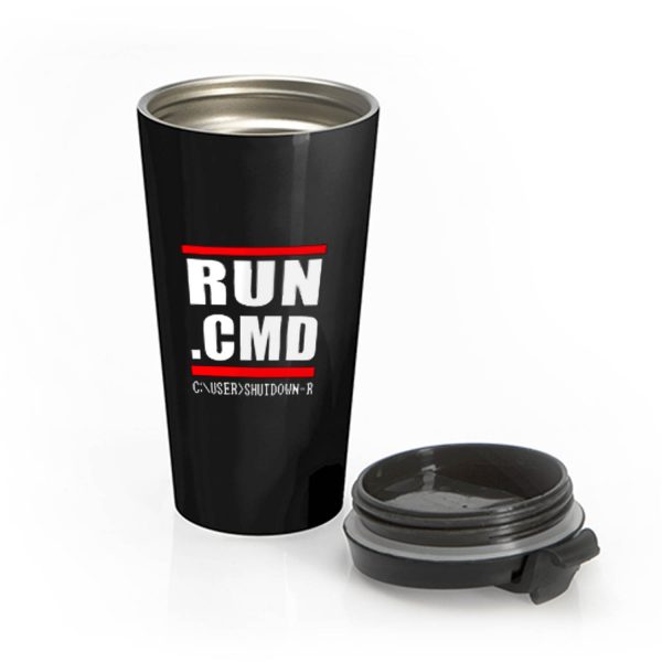 RUN CMD Computer Programmer Stainless Steel Travel Mug