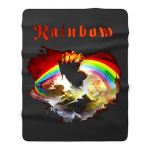 Rainbow Rising Hand Album Clouds Rock Roll Music Heavy Metal Fleece Blanket