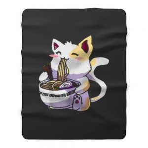 Ramen Cat Shirt Kawaii Anime Japanese Noodle Cat Lovers Funny Fleece Blanket