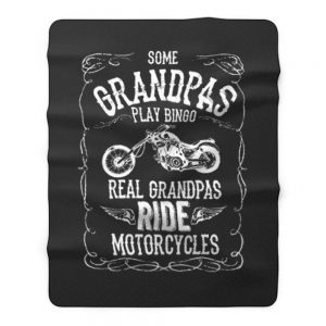 Real Grandpas Ride Motorcycle Fleece Blanket