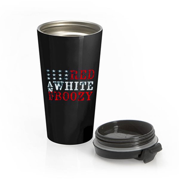 Red And White Boozy Stainless Steel Travel Mug