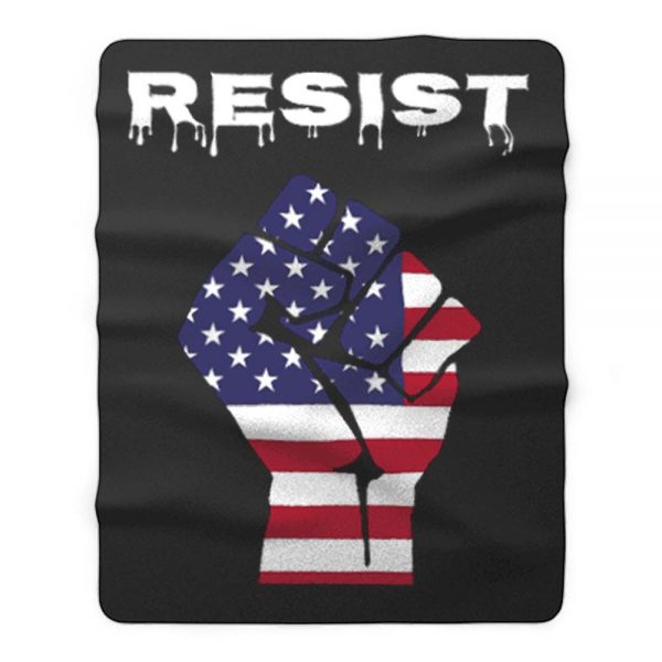 Resist American Flag Fist Fleece Blanket