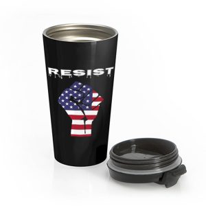 Resist American Flag Fist Stainless Steel Travel Mug