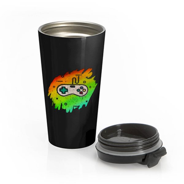 Retro Video Game Youth Vintage Gaming Distressed Stainless Steel Travel Mug