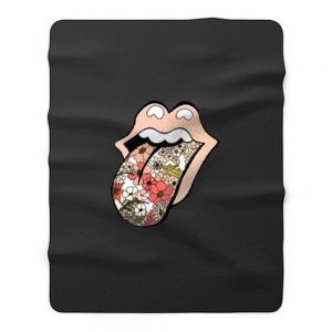 Rolling stones 70s floral Fleece Blanket