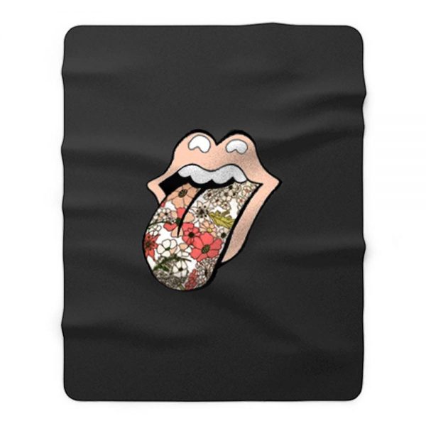 Rolling stones 70s floral Fleece Blanket