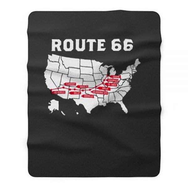 Route 66 Map Fleece Blanket