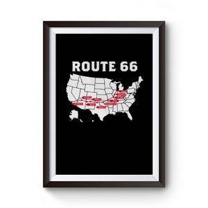 Route 66 Map Premium Matte Poster