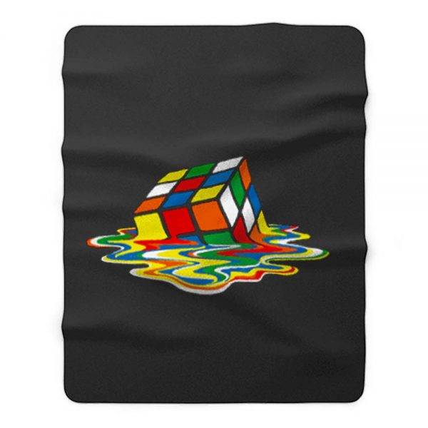 Rubicks Cube Melting Sheldon Coopers Fleece Blanket