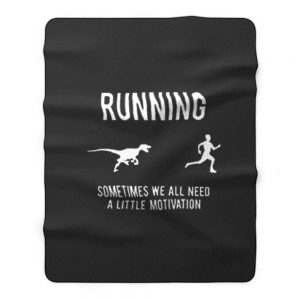 Running From T Rex Fleece Blanket