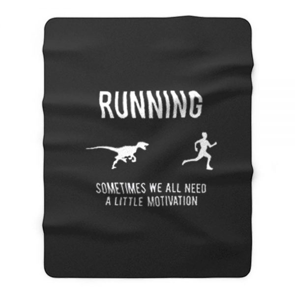 Running From T Rex Fleece Blanket