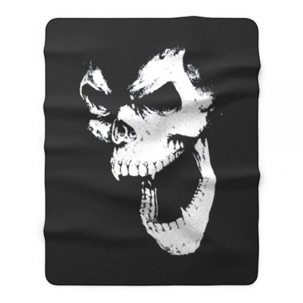 SKULL OUT BLACK Fleece Blanket