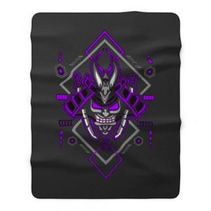 Samurai with Geometric Elements Fleece Blanket