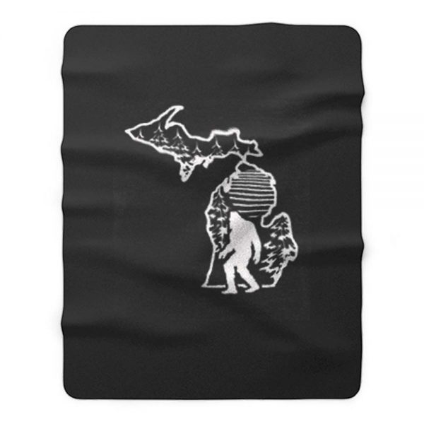 Sasquatch Big Foot Michigan Fleece Blanket