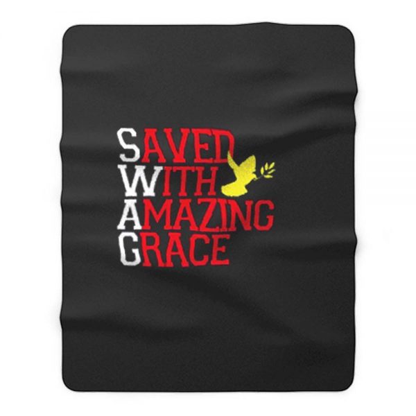 Saved With Amazing Grace Fleece Blanket