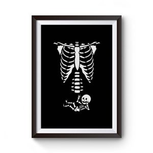Schwangerschaft Baby Skelett Premium Matte Poster