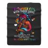 September Girl With Three Sides Fleece Blanket