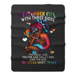 September Girl With Three Sides Fleece Blanket