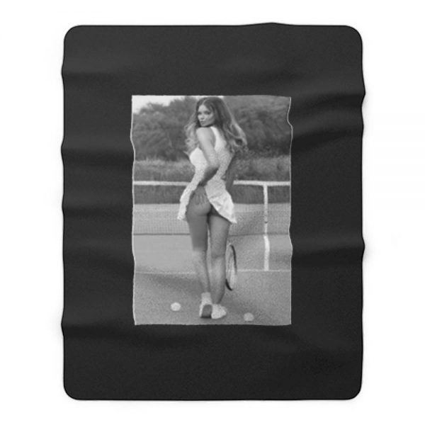 Sexy Girl Tennis Player Sports Fleece Blanket