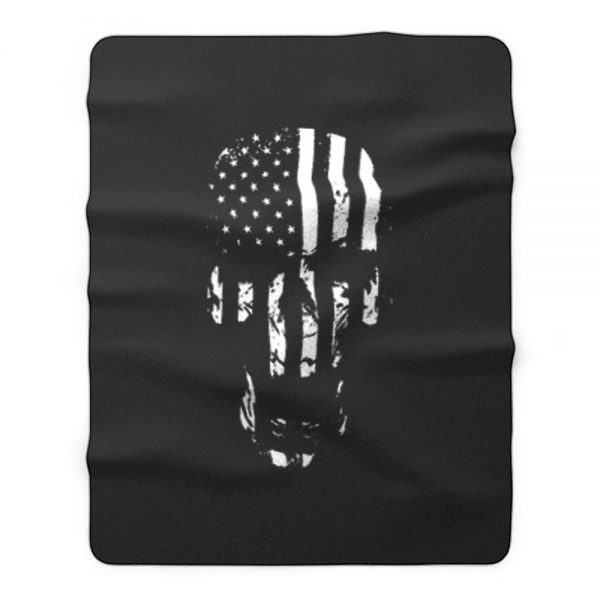 Skull Flag American Fleece Blanket