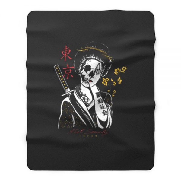 Skull Geisha Fleece Blanket