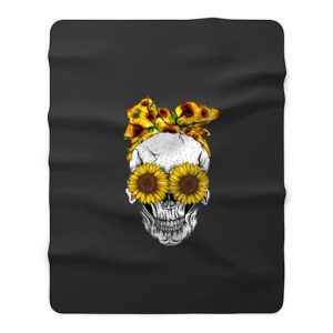 Skull Sunflower Fleece Blanket