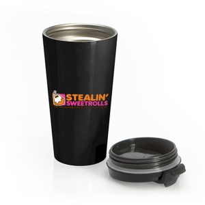 Skyrim Stealing Sweetrolls Dragonborn Dunkin Donuts Stainless Steel Travel Mug