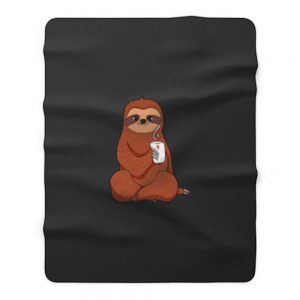 Sloth Coffee Tea Hoodie Lazy Day Hoodie Fleece Blanket