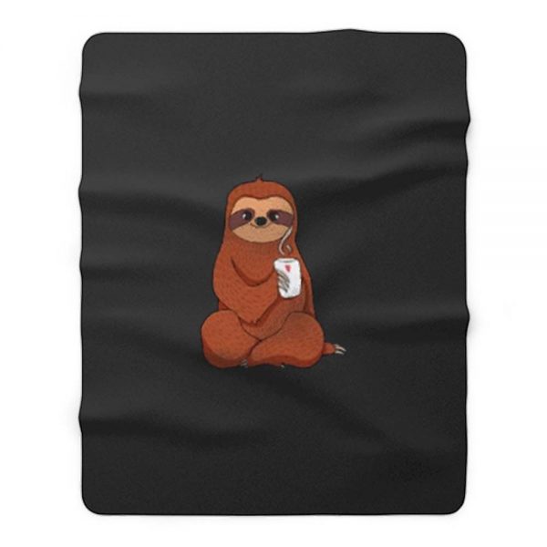 Sloth Coffee Tea Hoodie Lazy Day Hoodie Fleece Blanket