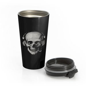 Smoking Skull Stainless Steel Travel Mug