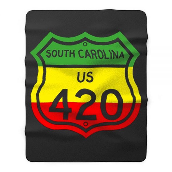 South Carolina Highway 420 in Rasta Colours Fleece Blanket