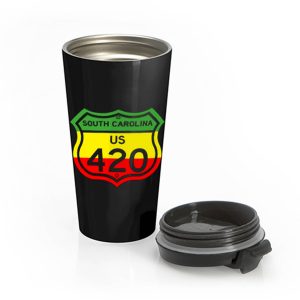 South Carolina Highway 420 in Rasta Colours Stainless Steel Travel Mug