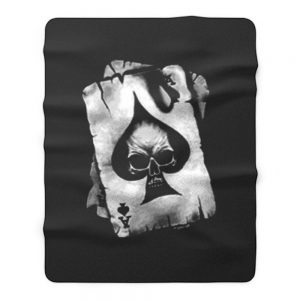 Spade Skull Cards Fleece Blanket