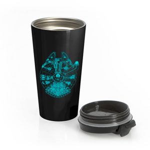 Star Wars Millennium Falcon Blue Outline Stainless Steel Travel Mug