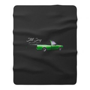 Still Sexy Green Mini Truck Retro Fleece Blanket