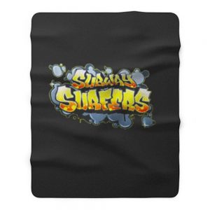 Subway Surfers Logo Game Retro Gaming Fleece Blanket