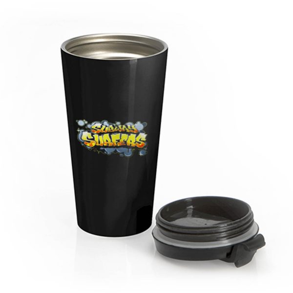 Subway Surfers Logo Game Retro Gaming Stainless Steel Travel Mug