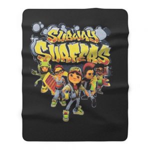 Subway Surfers Street Boys Characters Funny Fleece Blanket