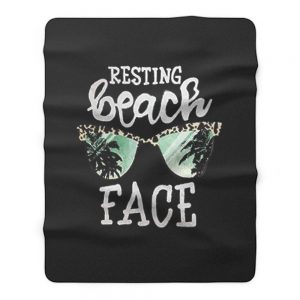 Sun Glasses Resting Beach Face Fleece Blanket
