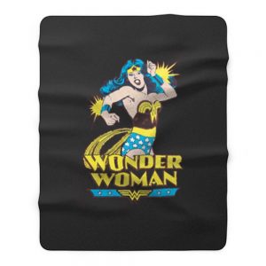 Super Hero Girl Retro Wonder Woman Fleece Blanket