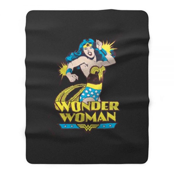 Super Hero Girl Retro Wonder Woman Fleece Blanket