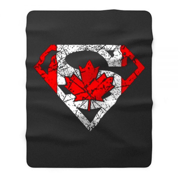 Superhero Dad Canadian Flag Fleece Blanket