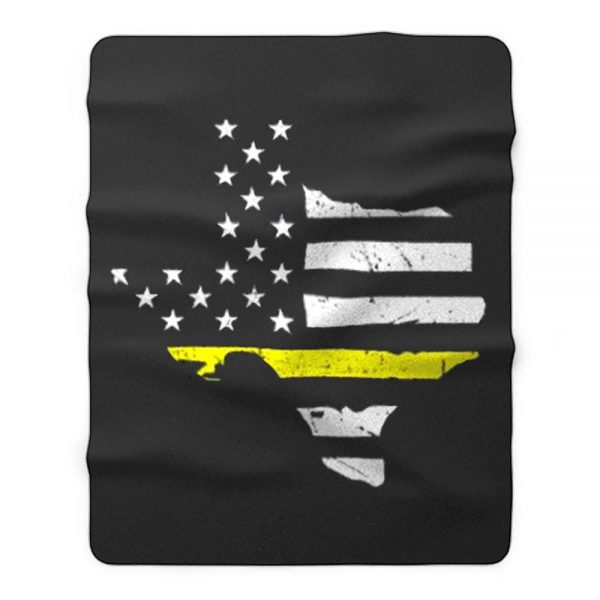 Texas 911 Dispatcher American Flag Fleece Blanket