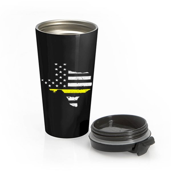 Texas 911 Dispatcher American Flag Stainless Steel Travel Mug