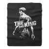 The King and AI White Text Fleece Blanket