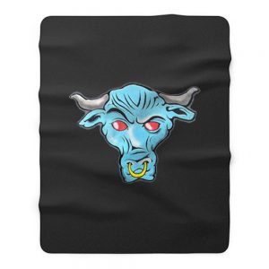 The Rock Blue Brahma Bull Logo Fleece Blanket