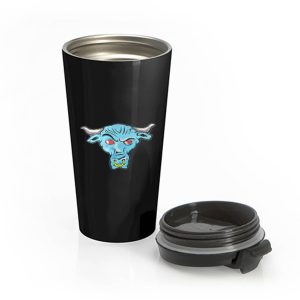 The Rock Blue Brahma Bull Logo Stainless Steel Travel Mug