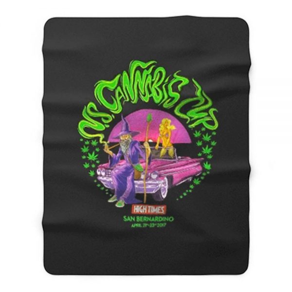 US Cannabis Cup Weed Wizard April 2017 Fleece Blanket